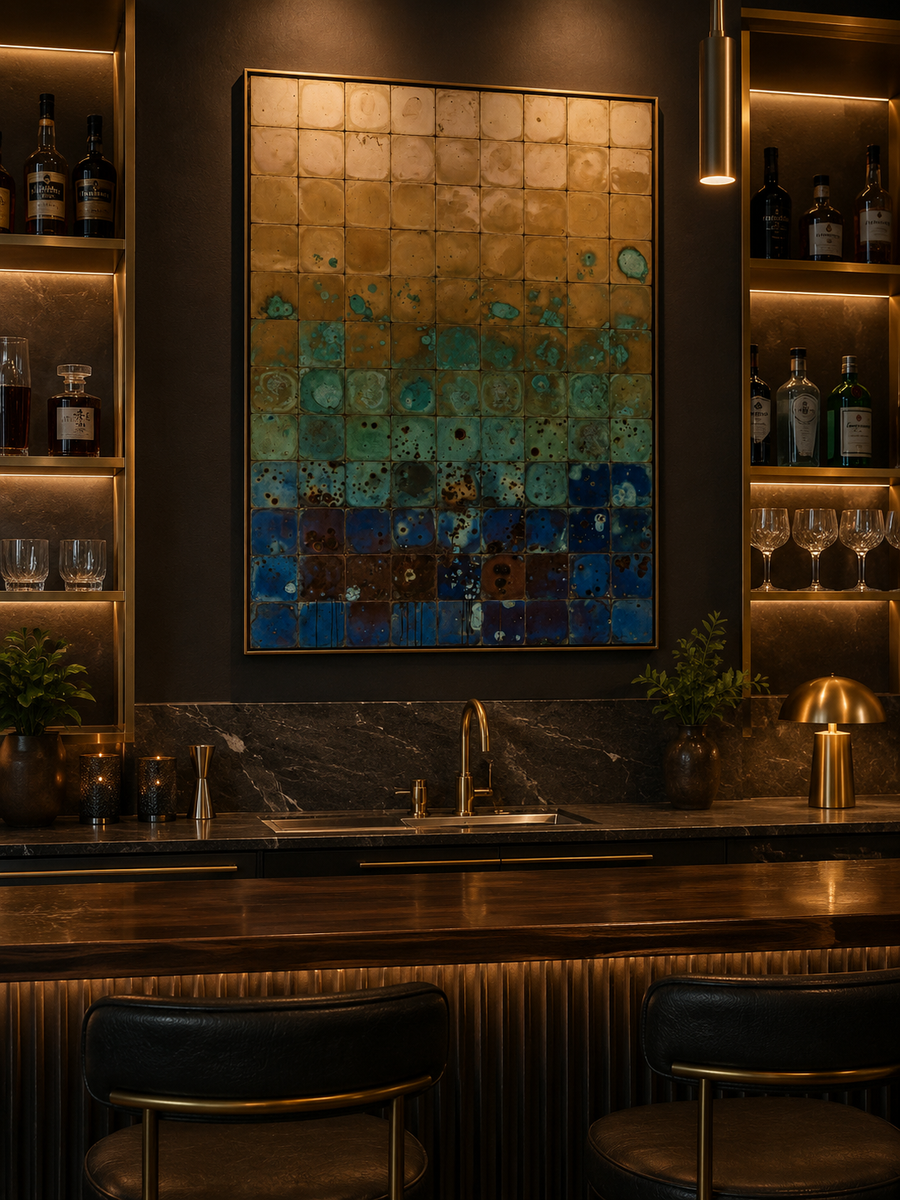Why Metal Wall Art Works So Well in Private Home Bars